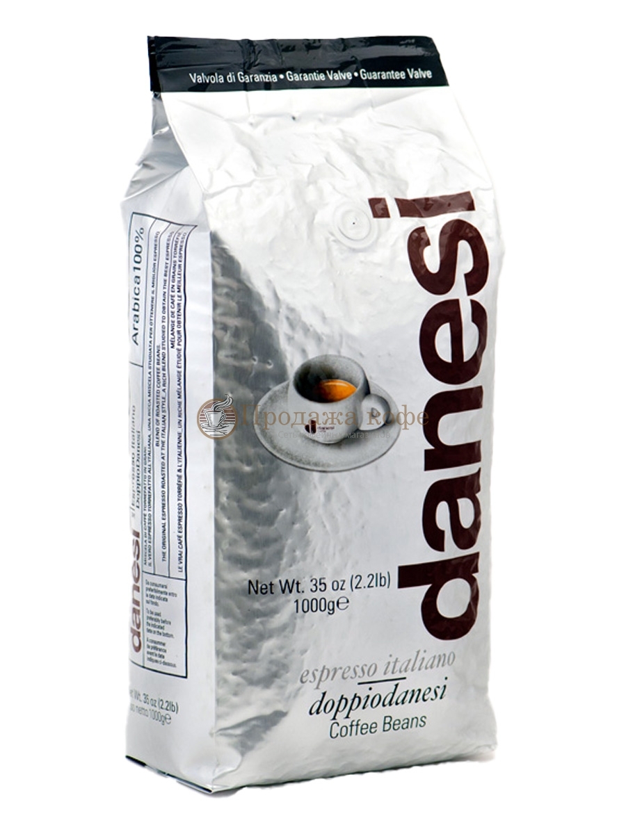 Кофе в зернах Danesi Doppio (Данези Доппио)  1 кг, пакет с клапаном