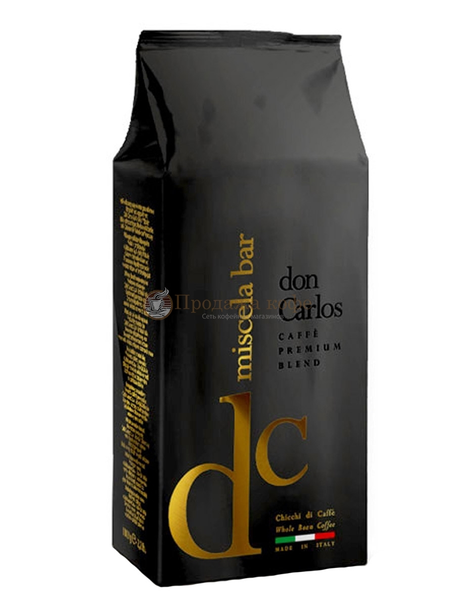 Кофе в зернах Carraro caffe Don Carlos (Карраро Дон Карлос)  1 кг, пакет с клапаном